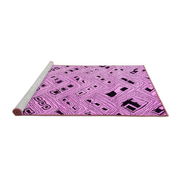Sideview of Machine Washable Oriental Pink Modern Rug, wshabs4770pnk