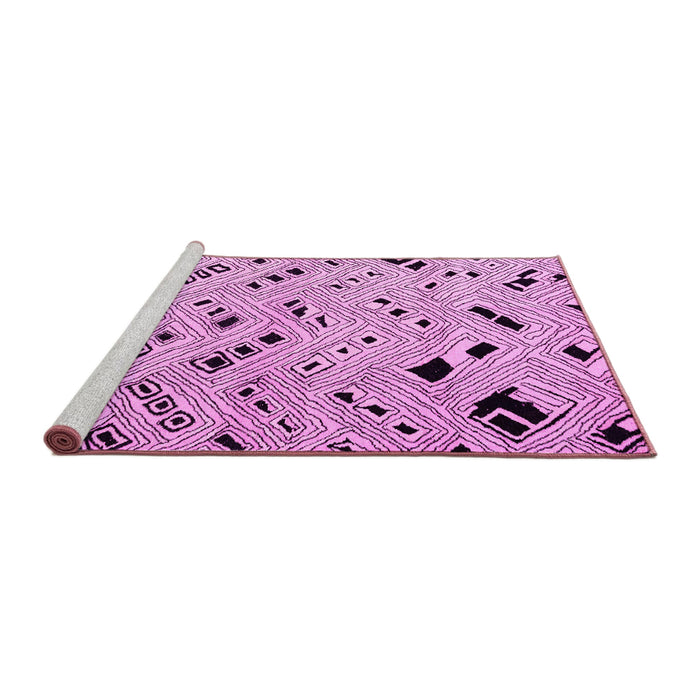 Sideview of Machine Washable Oriental Pink Modern Rug, wshabs4770pnk