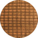 Round Oriental Orange Modern Rug, abs4771org