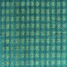 Square Machine Washable Oriental Turquoise Modern Area Rugs, wshabs4771turq