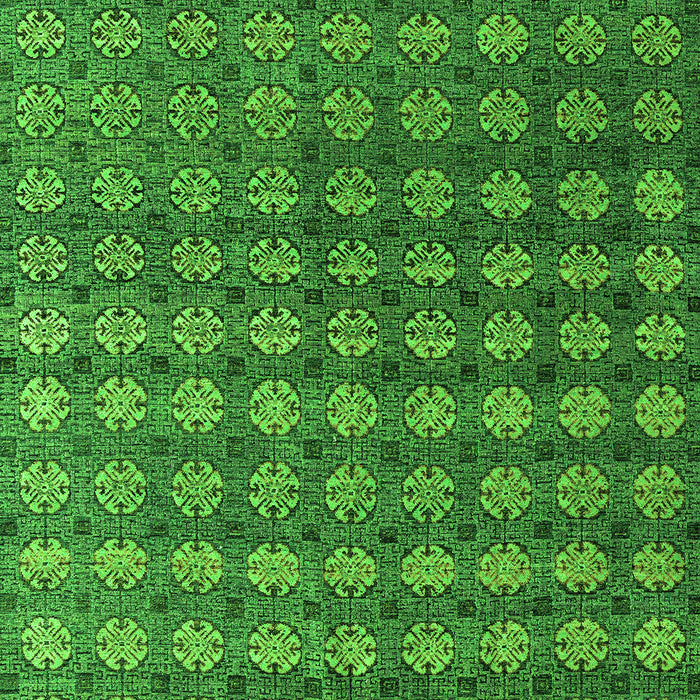 Machine Washable Oriental Green Modern Area Rugs, wshabs4771grn