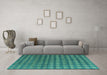 Machine Washable Oriental Turquoise Modern Area Rugs in a Living Room,, wshabs4771turq