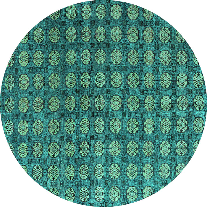 Round Oriental Turquoise Modern Rug, abs4771turq