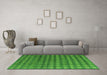 Machine Washable Oriental Green Modern Area Rugs in a Living Room,, wshabs4771grn