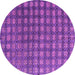 Round Machine Washable Oriental Purple Modern Area Rugs, wshabs4771pur