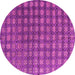 Round Machine Washable Oriental Pink Modern Rug, wshabs4771pnk