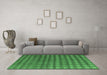 Machine Washable Oriental Emerald Green Modern Area Rugs in a Living Room,, wshabs4771emgrn