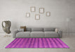 Machine Washable Oriental Pink Modern Rug in a Living Room, wshabs4771pnk