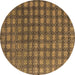 Round Oriental Brown Modern Rug, abs4771brn