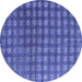 Round Oriental Blue Modern Rug, abs4771blu