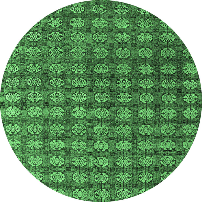 Round Oriental Emerald Green Modern Rug, abs4771emgrn