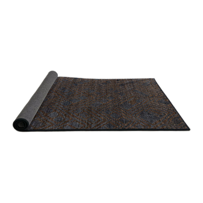 Sideview of Abstract Carbon Gray Oriental Rug, abs4772