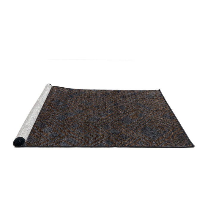 Sideview of Machine Washable Abstract Carbon Gray Rug, wshabs4772