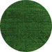 Round Oriental Green Modern Rug, abs4772grn