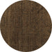 Round Oriental Brown Modern Rug, abs4772brn