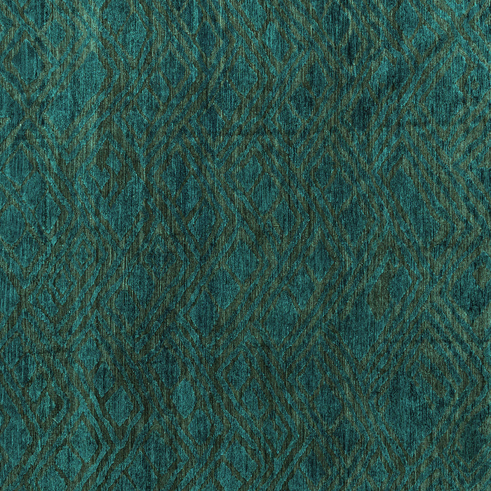 Square Machine Washable Oriental Turquoise Modern Area Rugs, wshabs4772turq