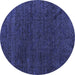 Round Oriental Blue Modern Rug, abs4772blu