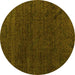 Round Oriental Yellow Modern Rug, abs4772yw