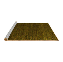 Sideview of Machine Washable Oriental Yellow Modern Rug, wshabs4772yw