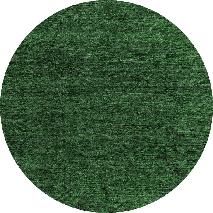 Round Oriental Emerald Green Modern Rug, abs4772emgrn
