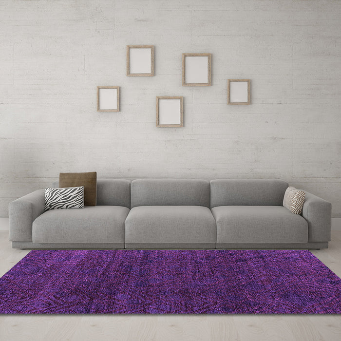 Machine Washable Oriental Purple Modern Area Rugs in a Living Room, wshabs4772pur