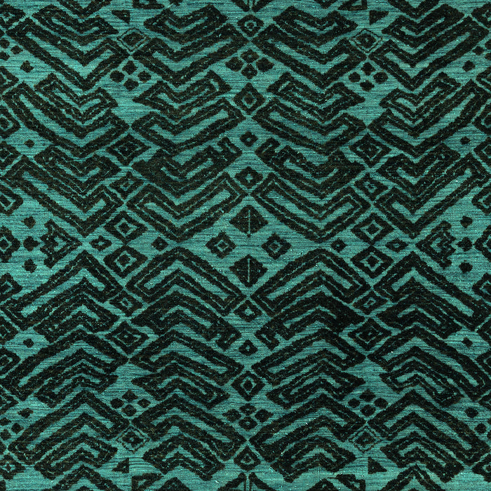 Machine Washable Oriental Turquoise Modern Area Rugs, wshabs4773turq