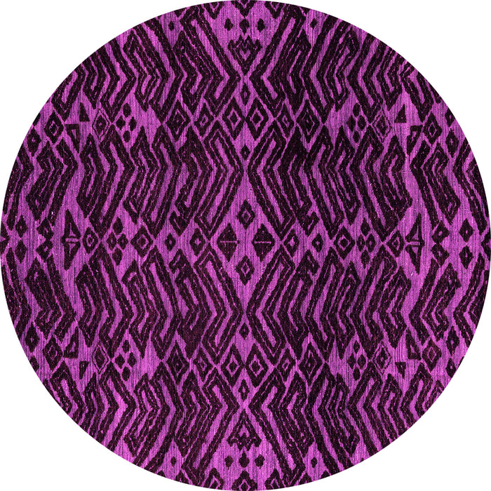 Round Oriental Pink Modern Rug, abs4773pnk