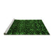 Sideview of Machine Washable Oriental Green Modern Area Rugs, wshabs4773grn