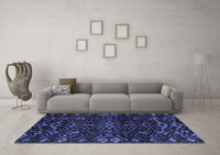 Machine Washable Oriental Blue Modern Rug, wshabs4773blu