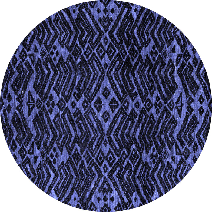 Round Oriental Blue Modern Rug, abs4773blu
