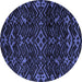 Round Oriental Blue Modern Rug, abs4773blu