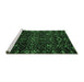 Sideview of Machine Washable Oriental Emerald Green Modern Area Rugs, wshabs4773emgrn