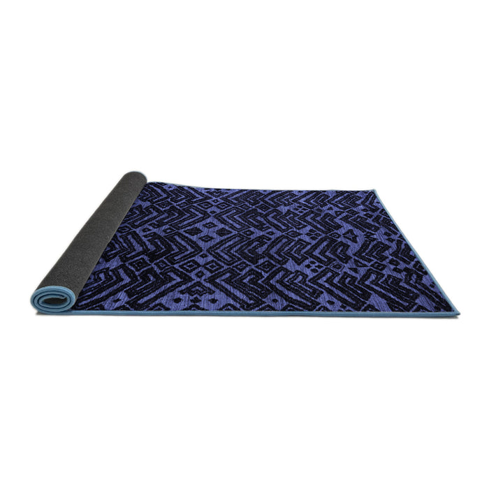 Sideview of Oriental Blue Modern Rug, abs4773blu