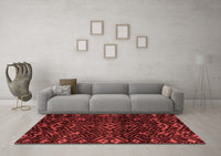 Machine Washable Oriental Red Modern Rug, wshabs4773red