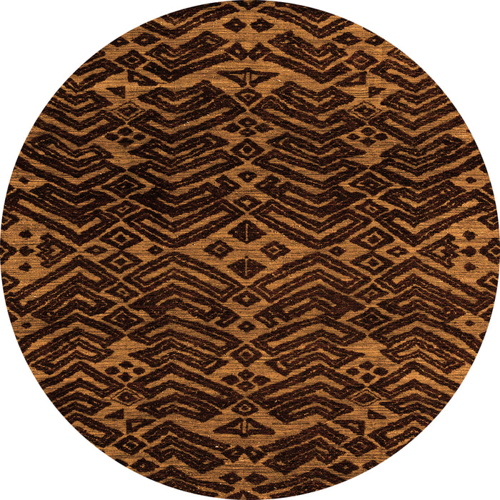 Round Oriental Orange Modern Rug, abs4773org