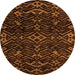 Round Oriental Orange Modern Rug, abs4773org