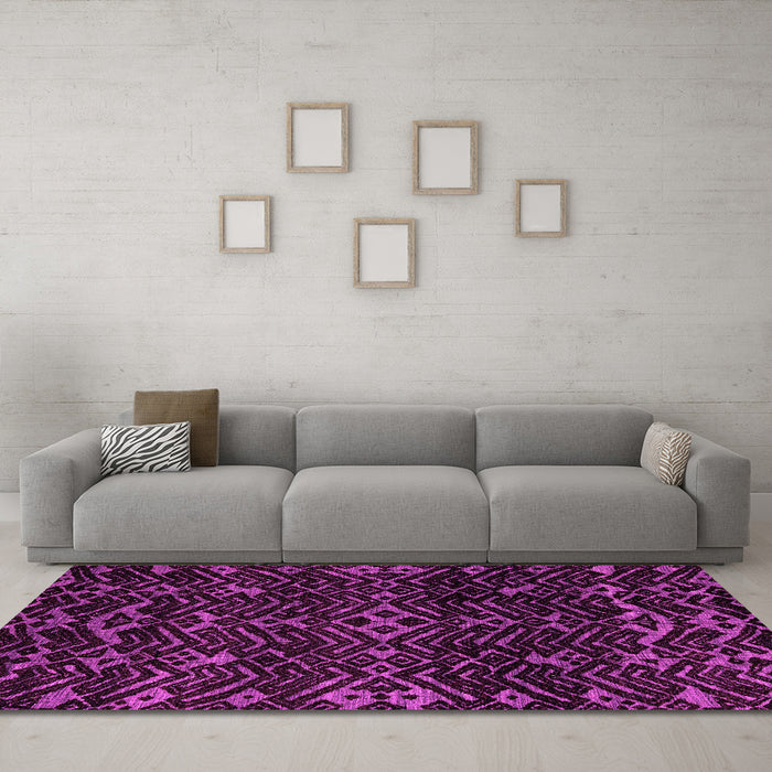 Machine Washable Oriental Pink Modern Rug in a Living Room, wshabs4773pnk
