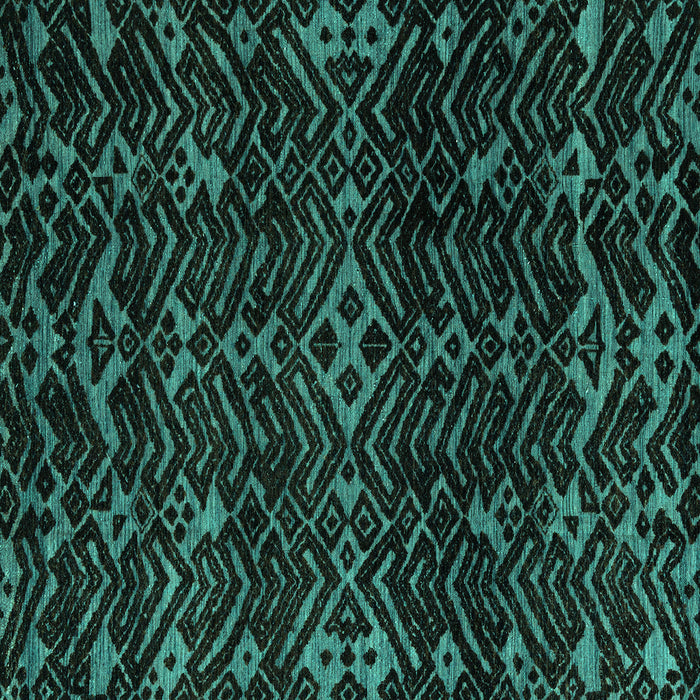 Square Machine Washable Oriental Turquoise Modern Area Rugs, wshabs4773turq