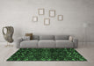 Machine Washable Oriental Emerald Green Modern Area Rugs in a Living Room,, wshabs4773emgrn