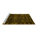 Sideview of Machine Washable Oriental Yellow Modern Rug, wshabs4773yw