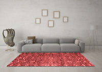 Machine Washable Abstract Red Modern Rug, wshabs4774red