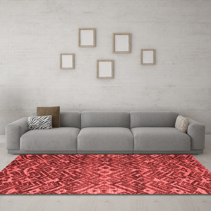 Modern Red Washable Rugs