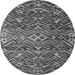 Round Machine Washable Abstract Gray Modern Rug, wshabs4774gry