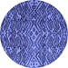 Round Machine Washable Abstract Blue Modern Rug, wshabs4774blu