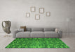 Machine Washable Abstract Green Modern Area Rugs in a Living Room,, wshabs4774grn