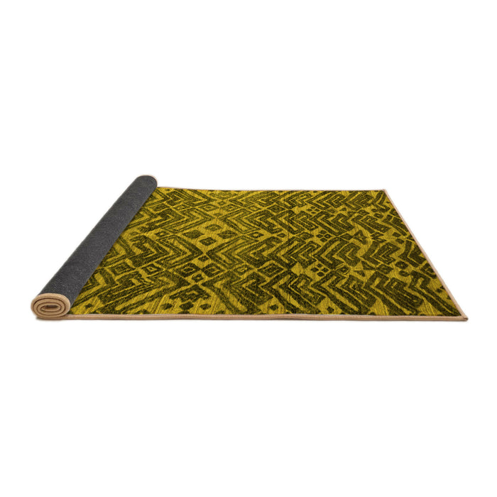 Sideview of Abstract Yellow Modern Rug, abs4774yw