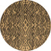 Round Abstract Brown Modern Rug, abs4774brn