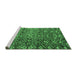 Sideview of Machine Washable Abstract Emerald Green Modern Area Rugs, wshabs4774emgrn