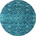 Round Abstract Light Blue Modern Rug, abs4774lblu