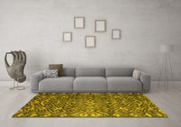 Machine Washable Abstract Yellow Modern Rug, wshabs4774yw